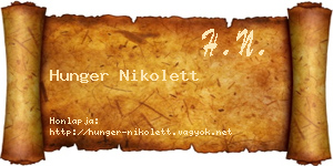 Hunger Nikolett névjegykártya