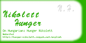 nikolett hunger business card